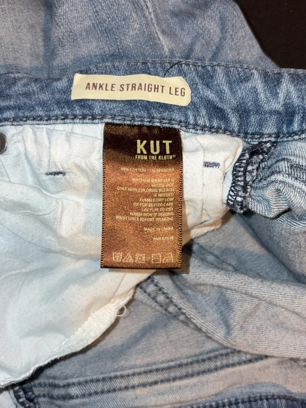 KUT from the Kloth Women’s Ankle Straight Leg Cuff Jeans – Size 12